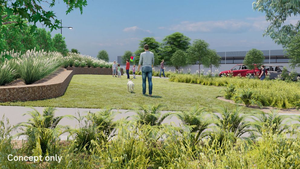 Artist concept render of the pocket park planned for South Kensington