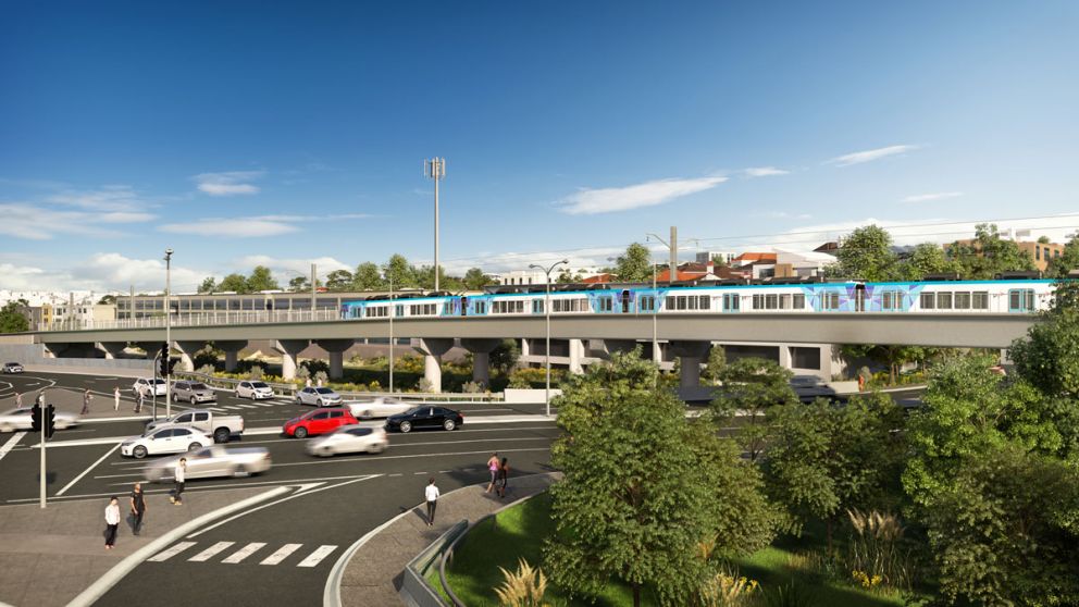 Artist's impression of the new rail bridge over Toorak Road in Kooyong