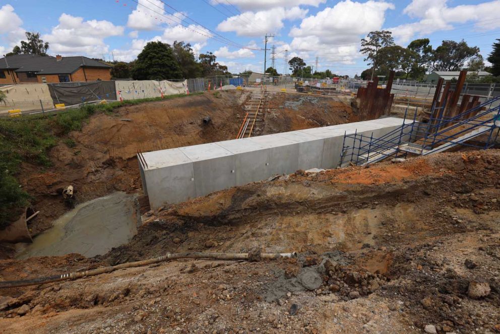 Approx. 250 cubic meters of concrete poured and 18 lengths of culvert at Troupes Creek installed