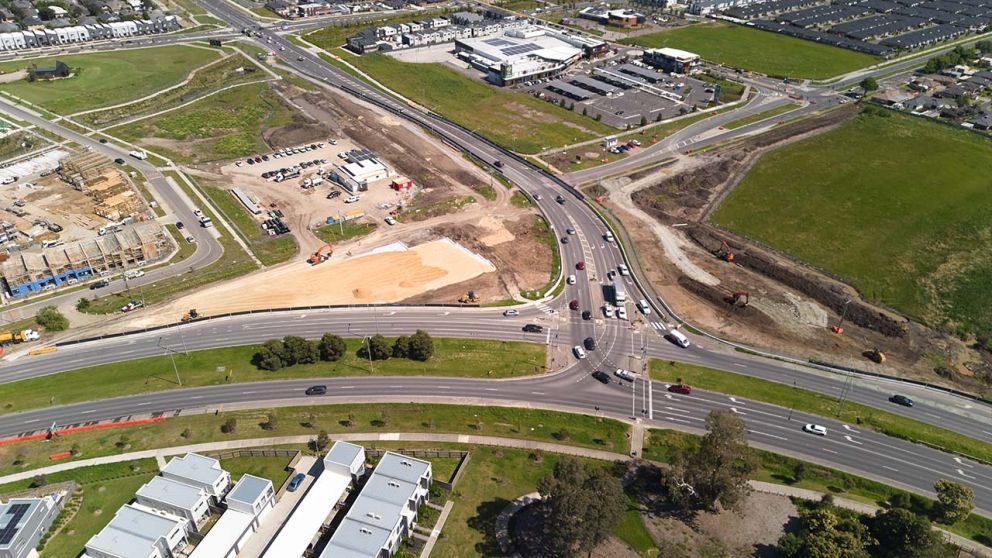 Aerial View of Hall Road Project – Hall Road & Cranbourne Frankston road Intersection