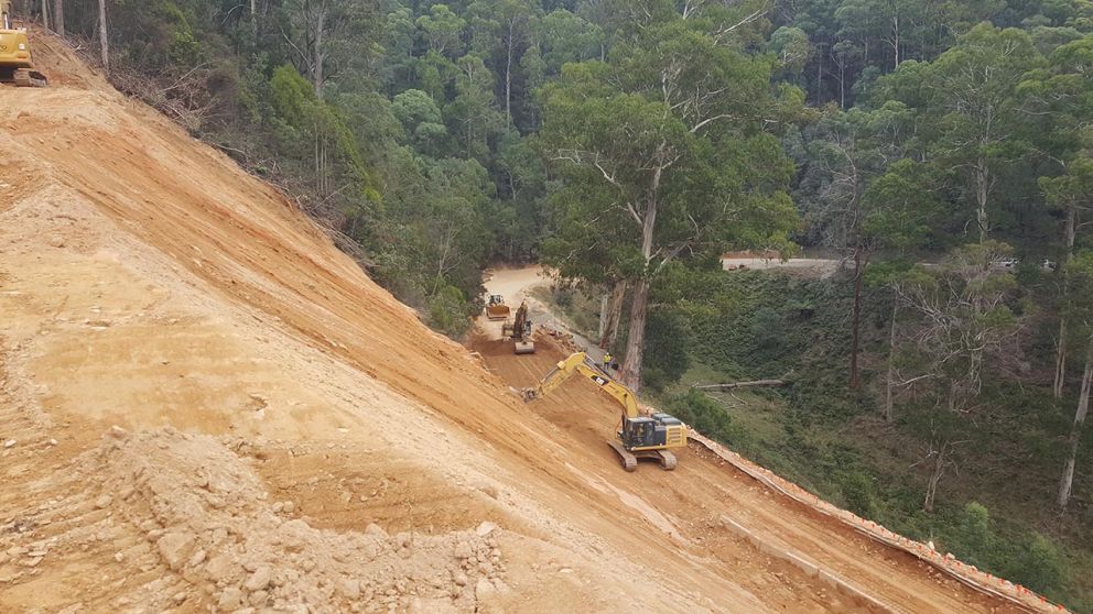 View looking down from the landslip 17 February