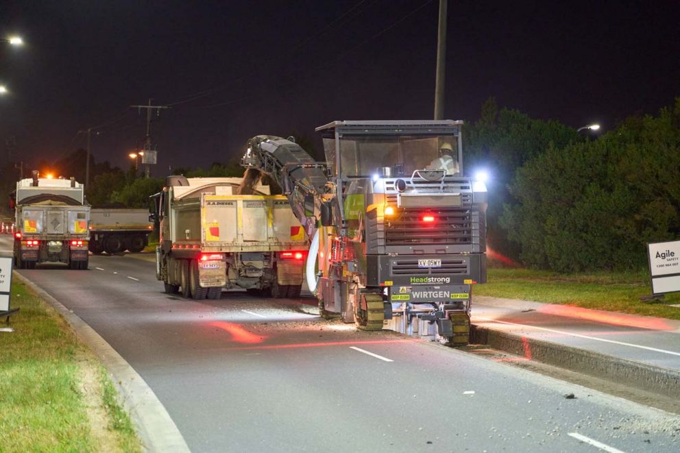 Profiling on Cranbourne Frankston Road to install drainage as part of the nightworks in February