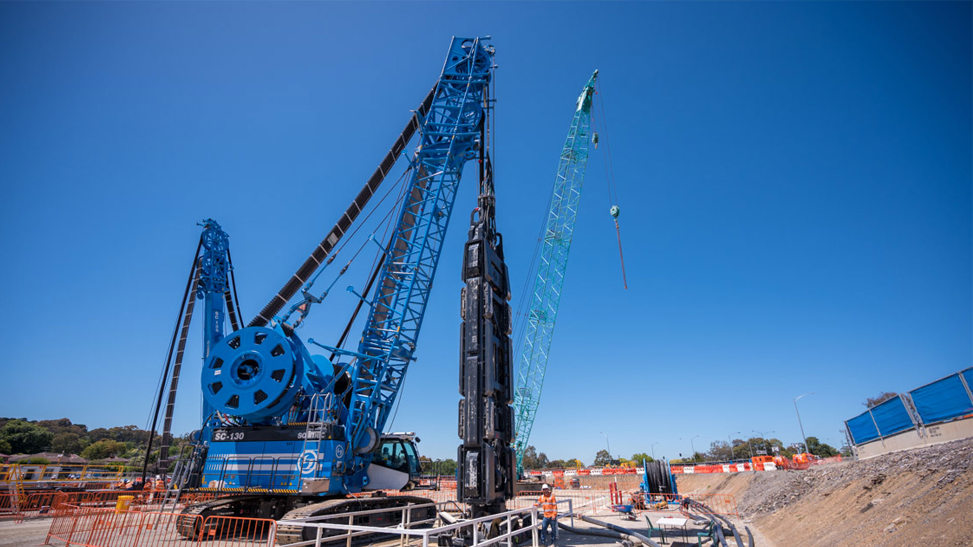 A hydromill at a construction site.