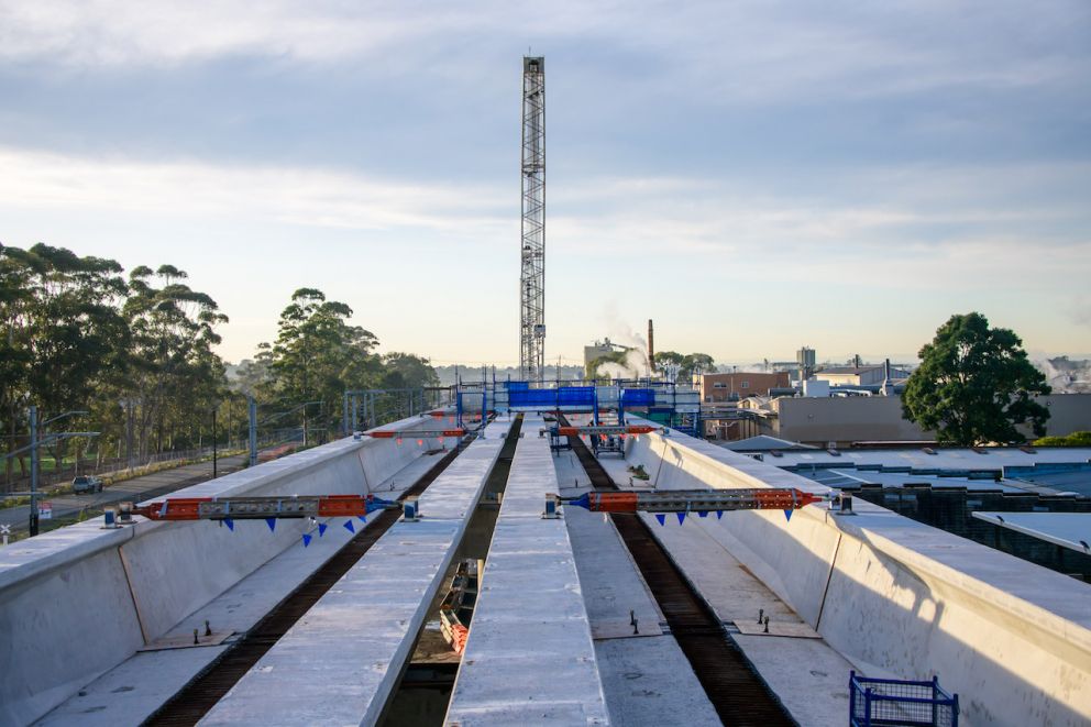 View from the elevated rail bridge at Pakenham.