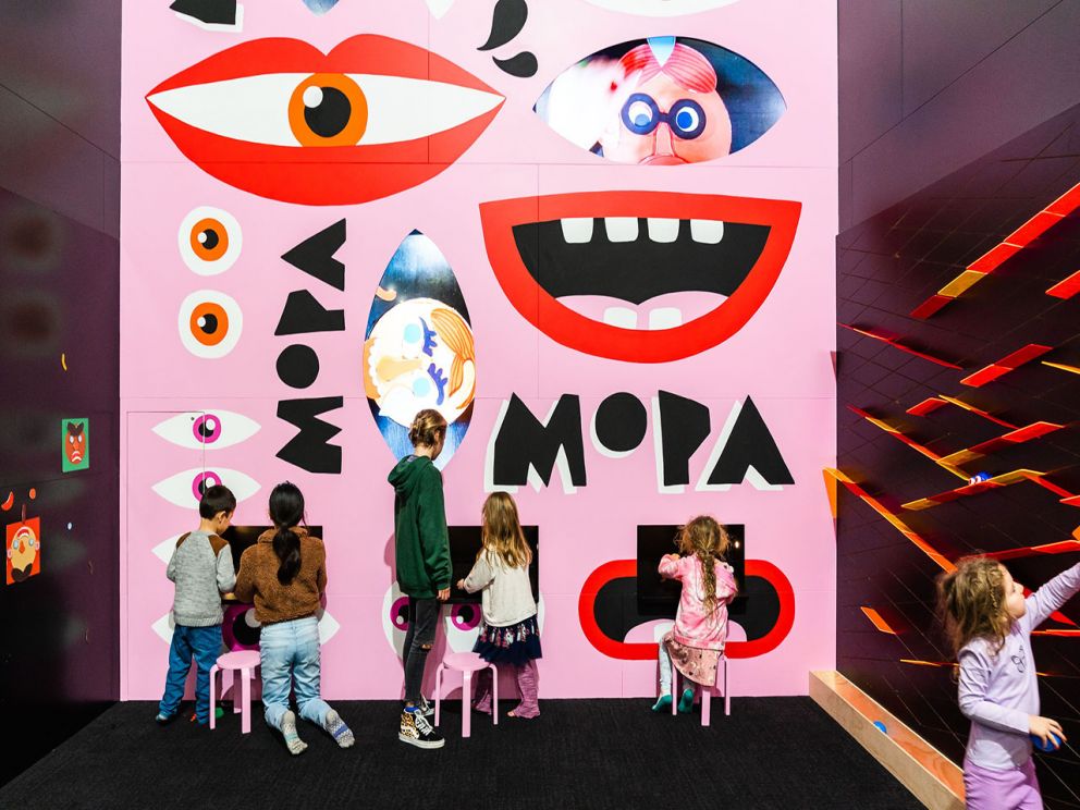 Children enjoying the interactive installation at the Museum of Play and Art