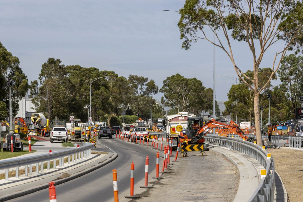 Pound Road West Upgrade construction - February 2023