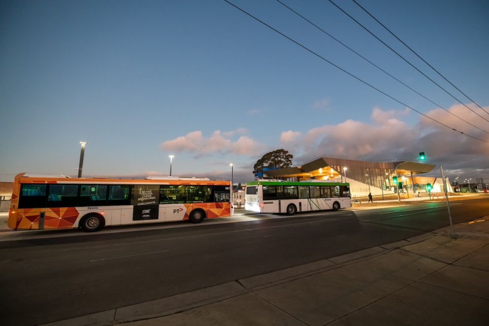 The bus interchange at Glenroy Station.