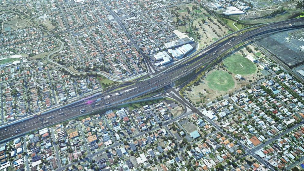 Artist impression - aerial view of the new Hyde Street ramps