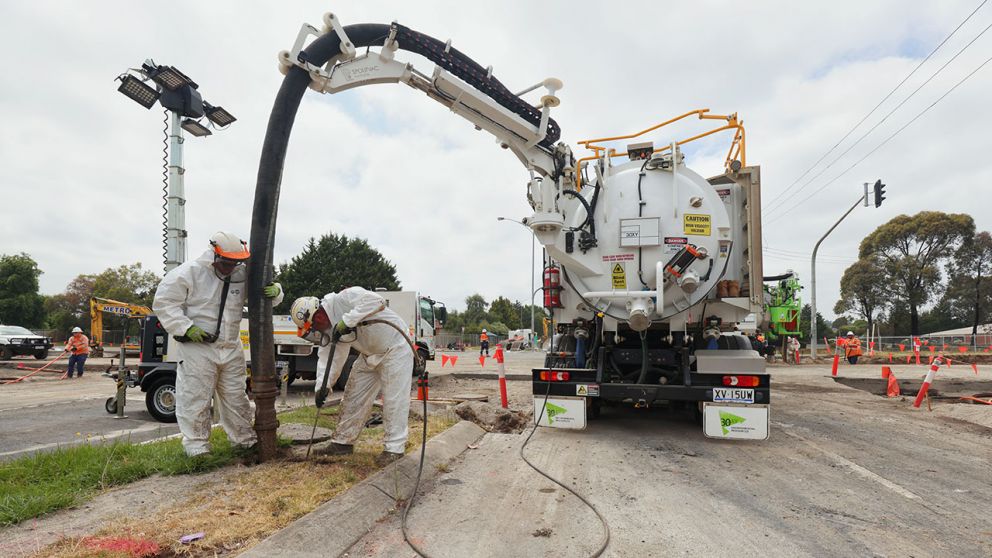 Non-destructive digging was performed to investigate suitable guardrail locations