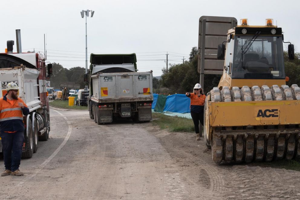 Donnybrook Road-Mitchell Street Improvement Project progress photo from September 2023