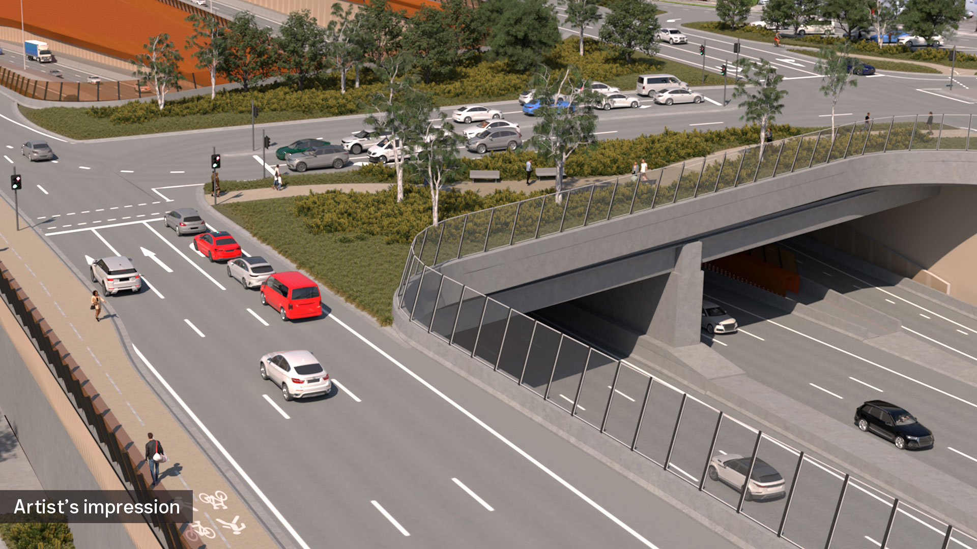 Artist impression of Watsonia Road bridge in Watsonia.