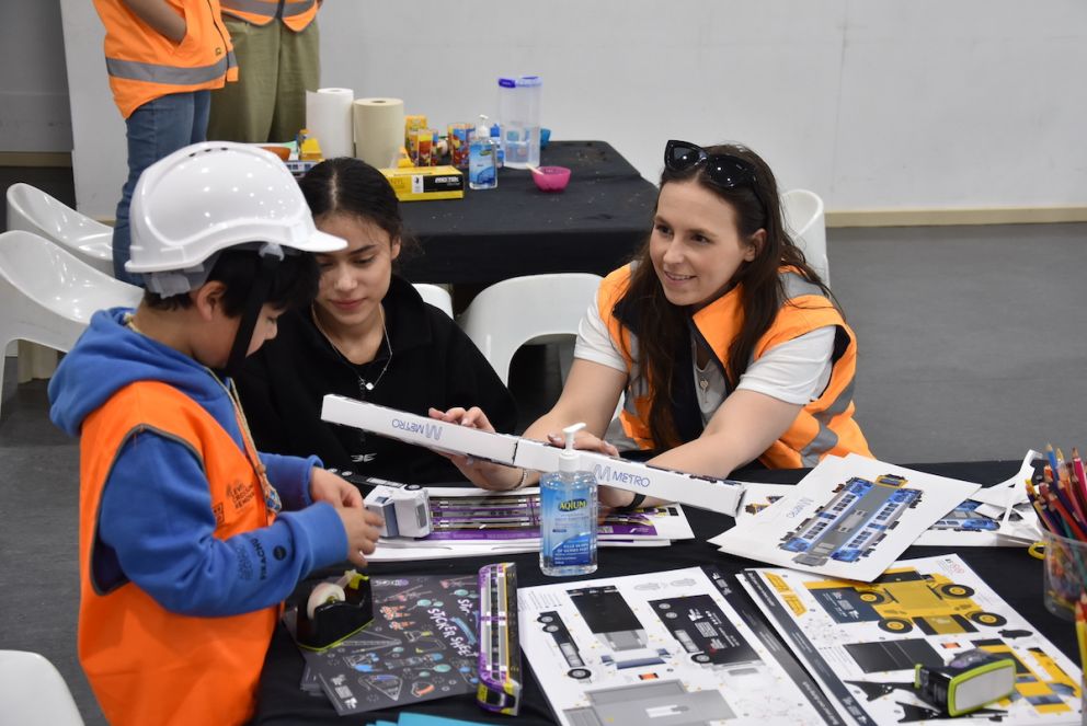 Local kids had the chance to learn more about real life construction.