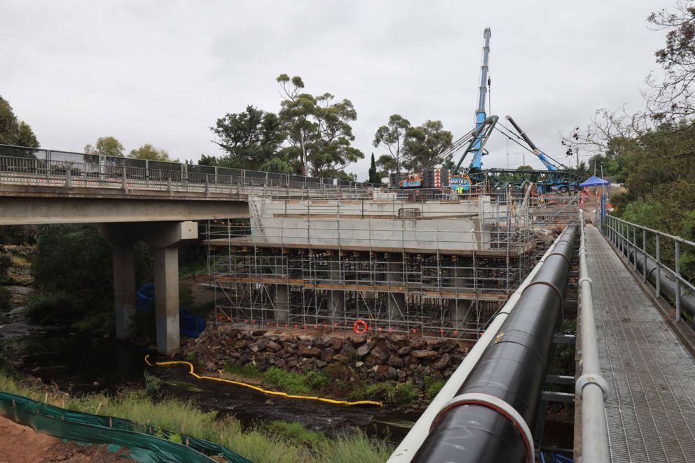 Bridge piers built on the banks of Jacksons Creek - Jan 23