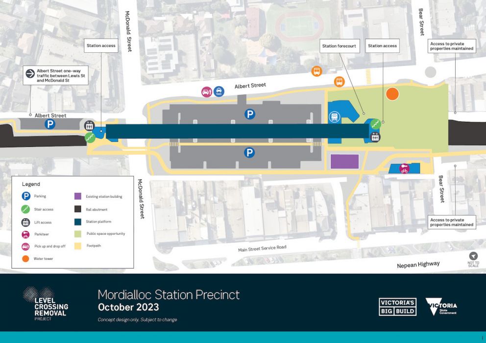 Mordialloc Station precinct concept design – subject to change