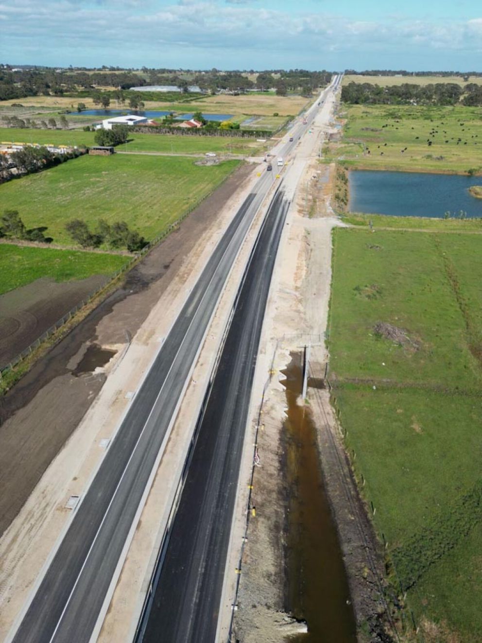 new Hall Road eastbound lanes 