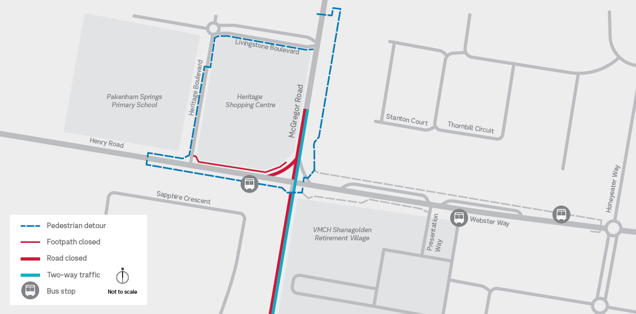 McGregor Rd Pedestrian Detour Map