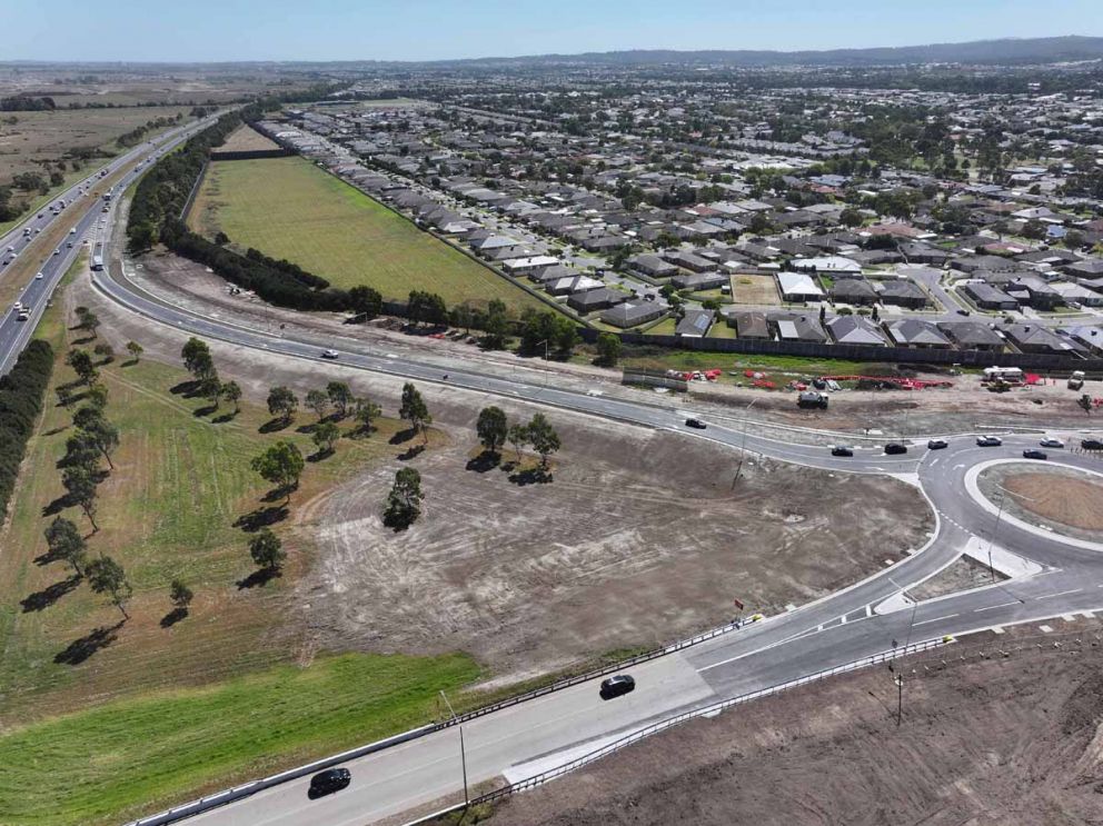 The upgraded ramp and roundabout on McGregor Road open to traffic.