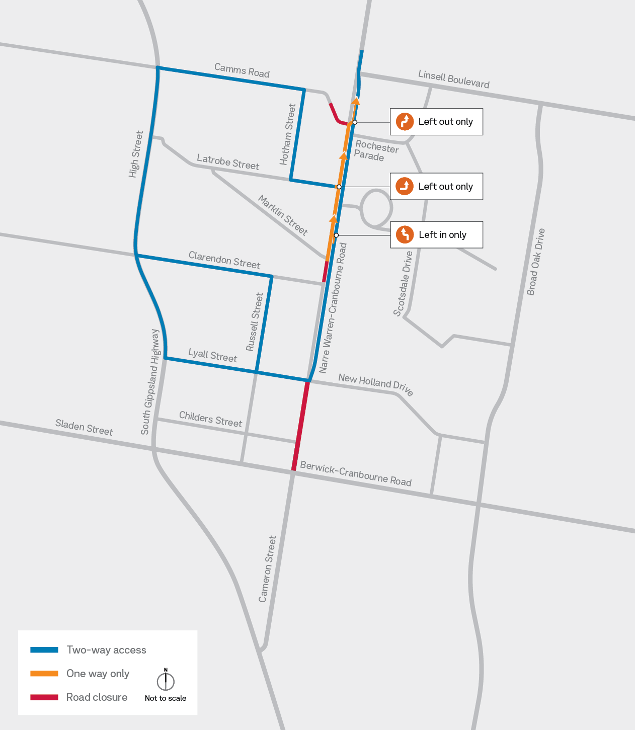 Service Road Access Change Map