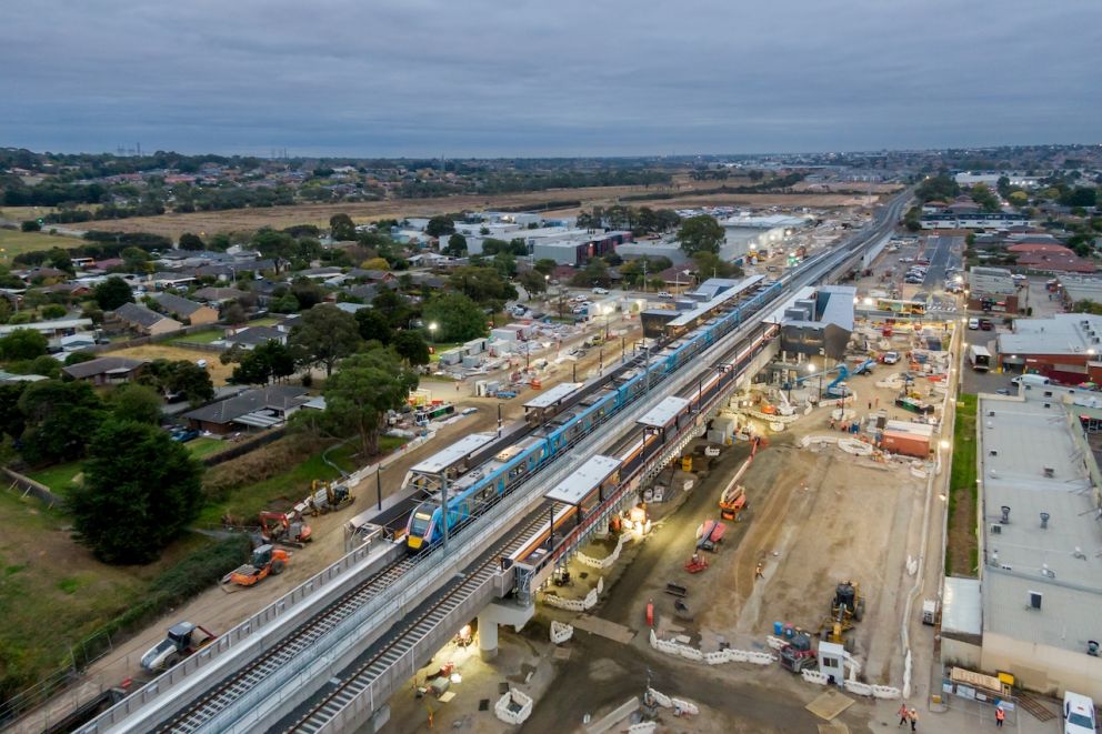 Aerial view of the new Narre Warren Station