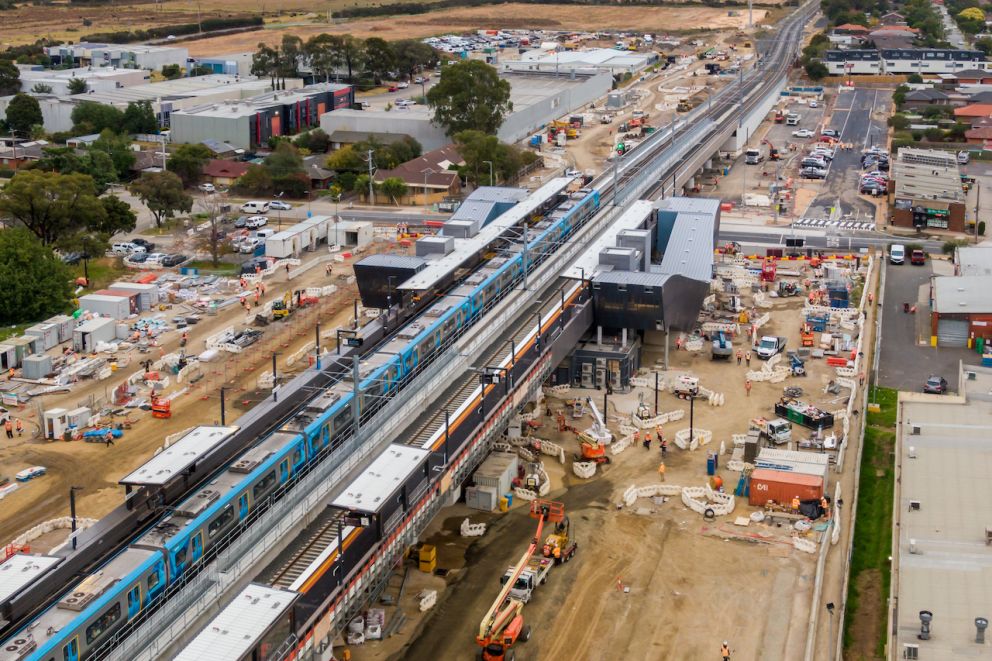 Narre Warren Station precinct works looking from above