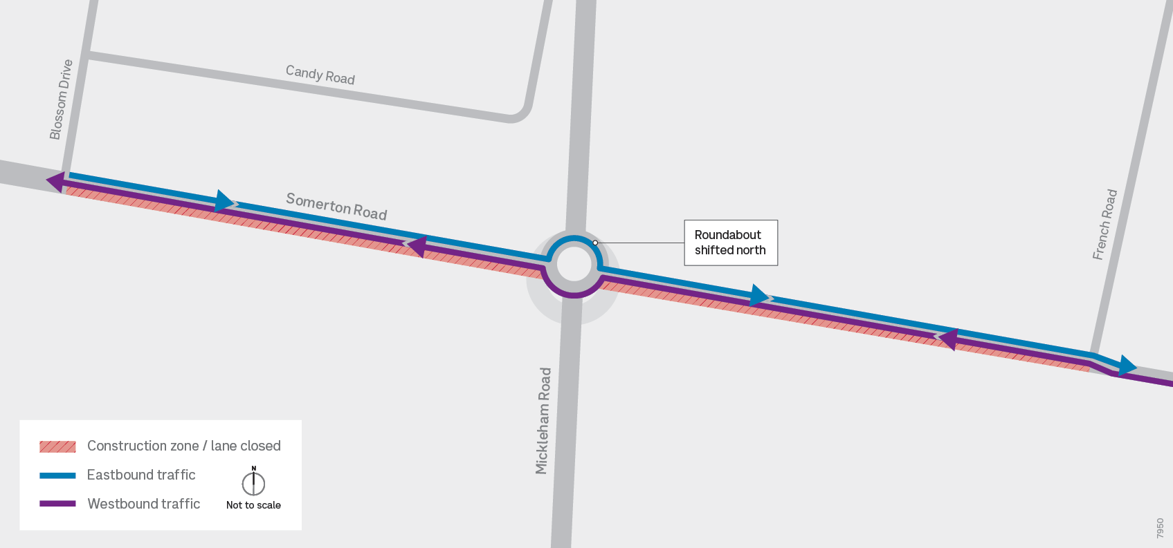 Somerton Road traffic changes map