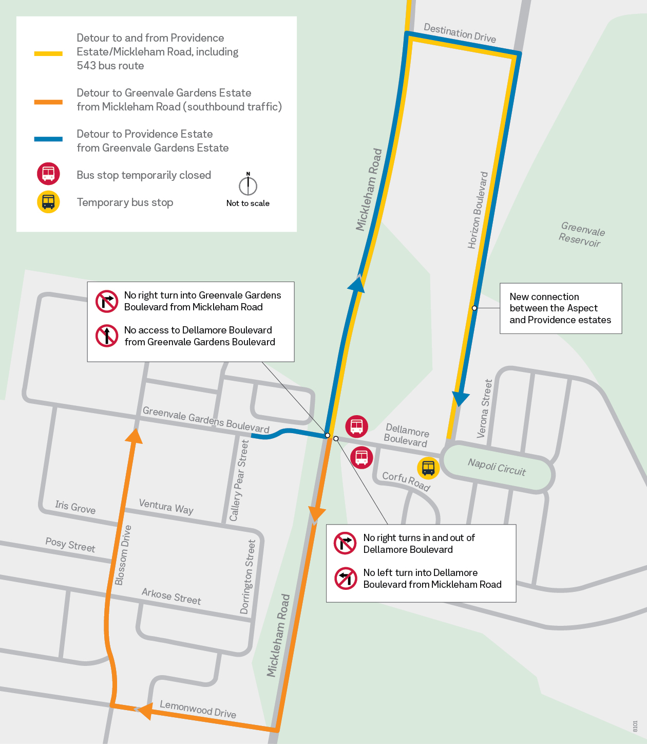 Dellamore Blvd Detour Map