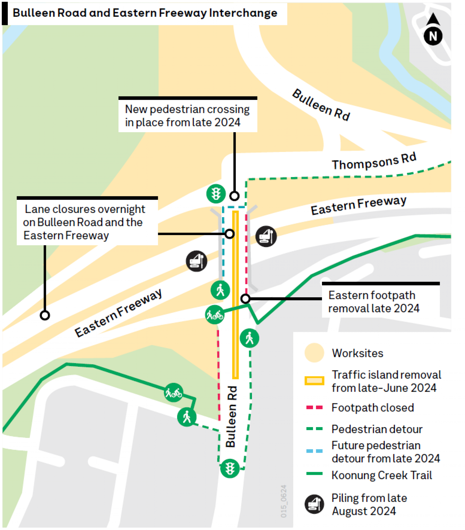 Bulleen widening map