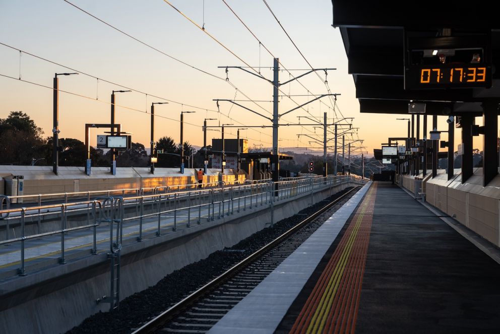 Looking east along platform 1