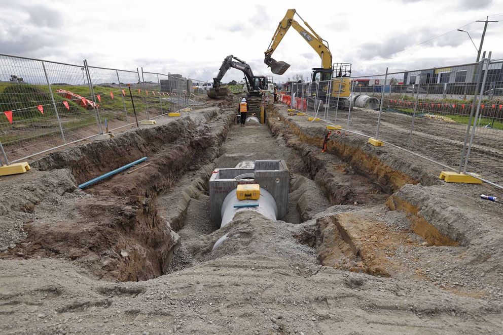 July 2023- Digging deep to install underground drainage pipes along Healesville-Koo Wee Rup Road