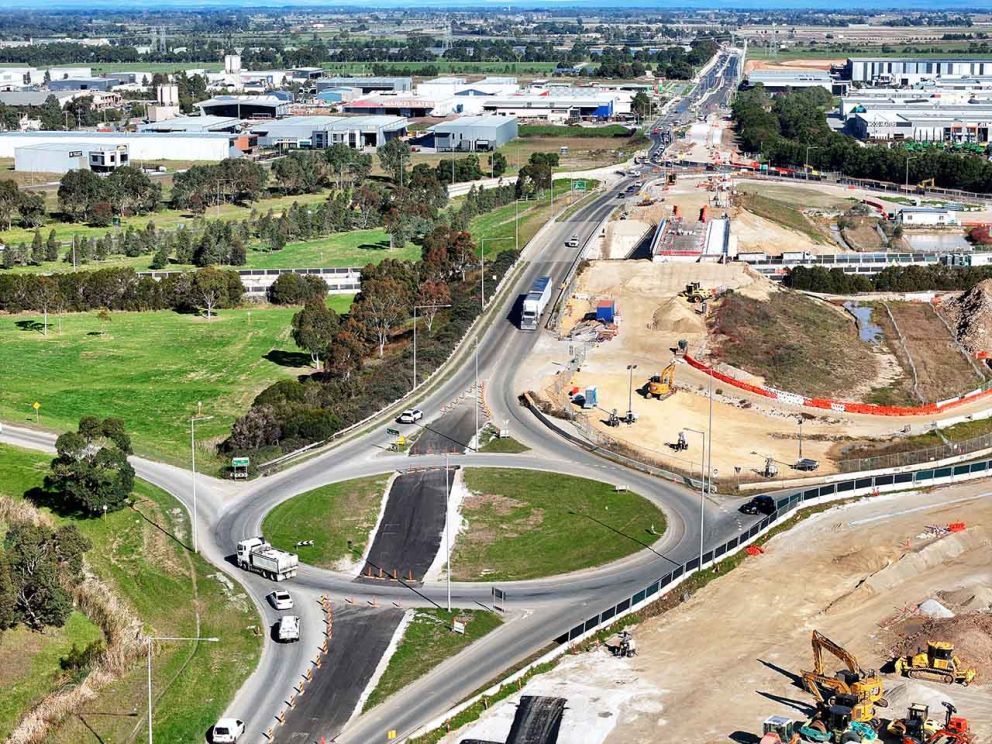 May 2024- A temporary lane through the northern freeway intersection on Healesville-Koo Wee Rup Road