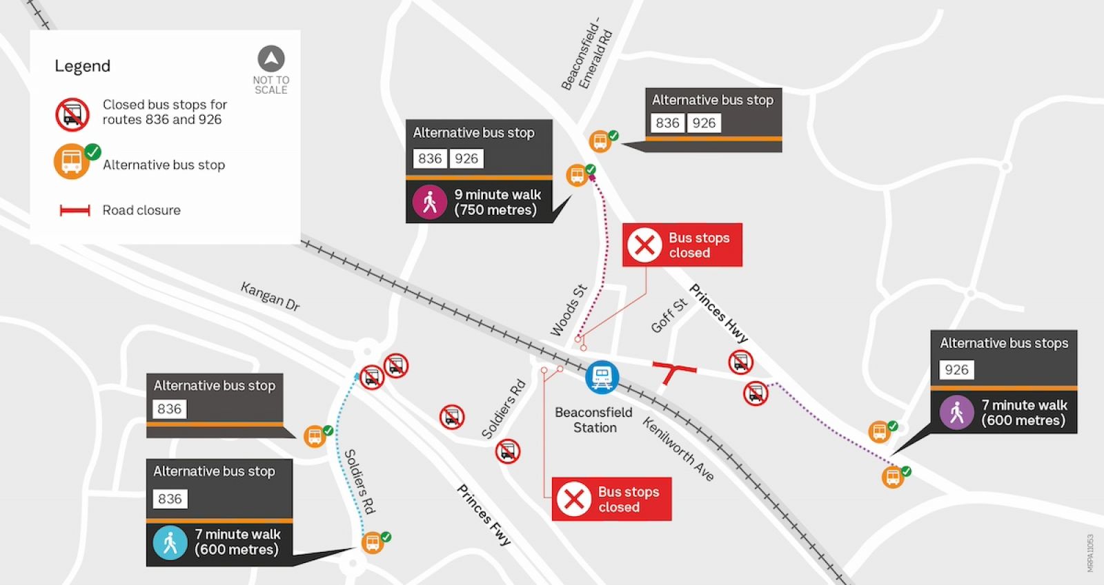 Station Street bus stop closure map