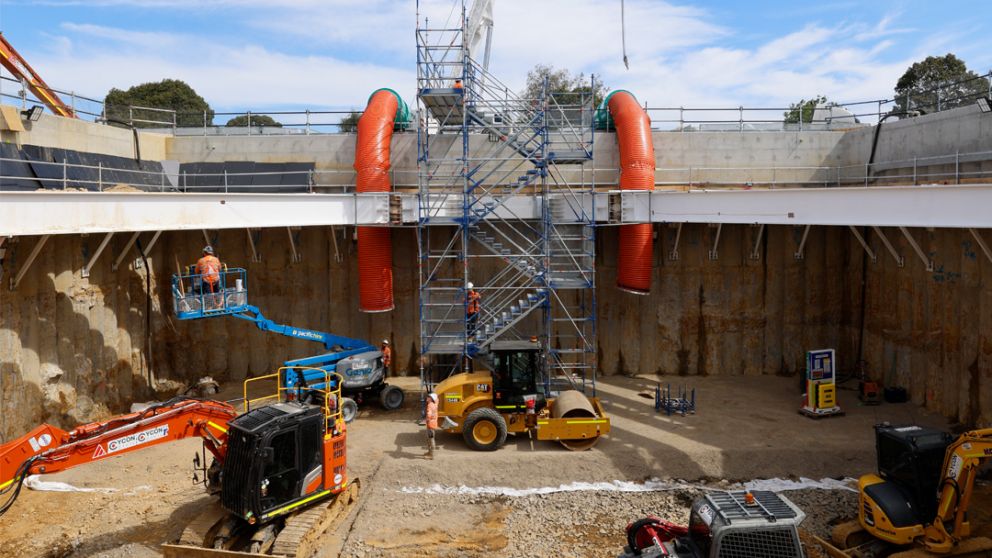 Construction zone in Burwood