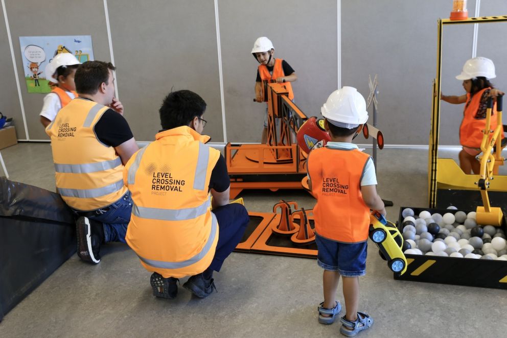 Hands-on construction machines are always a big hit at community events