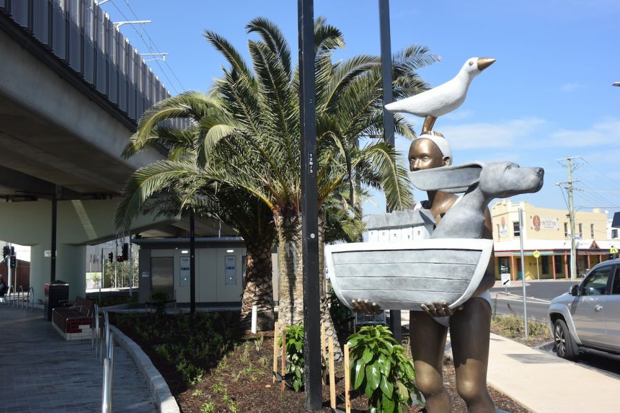 Canary palms feature throughout the landscaped station precinct