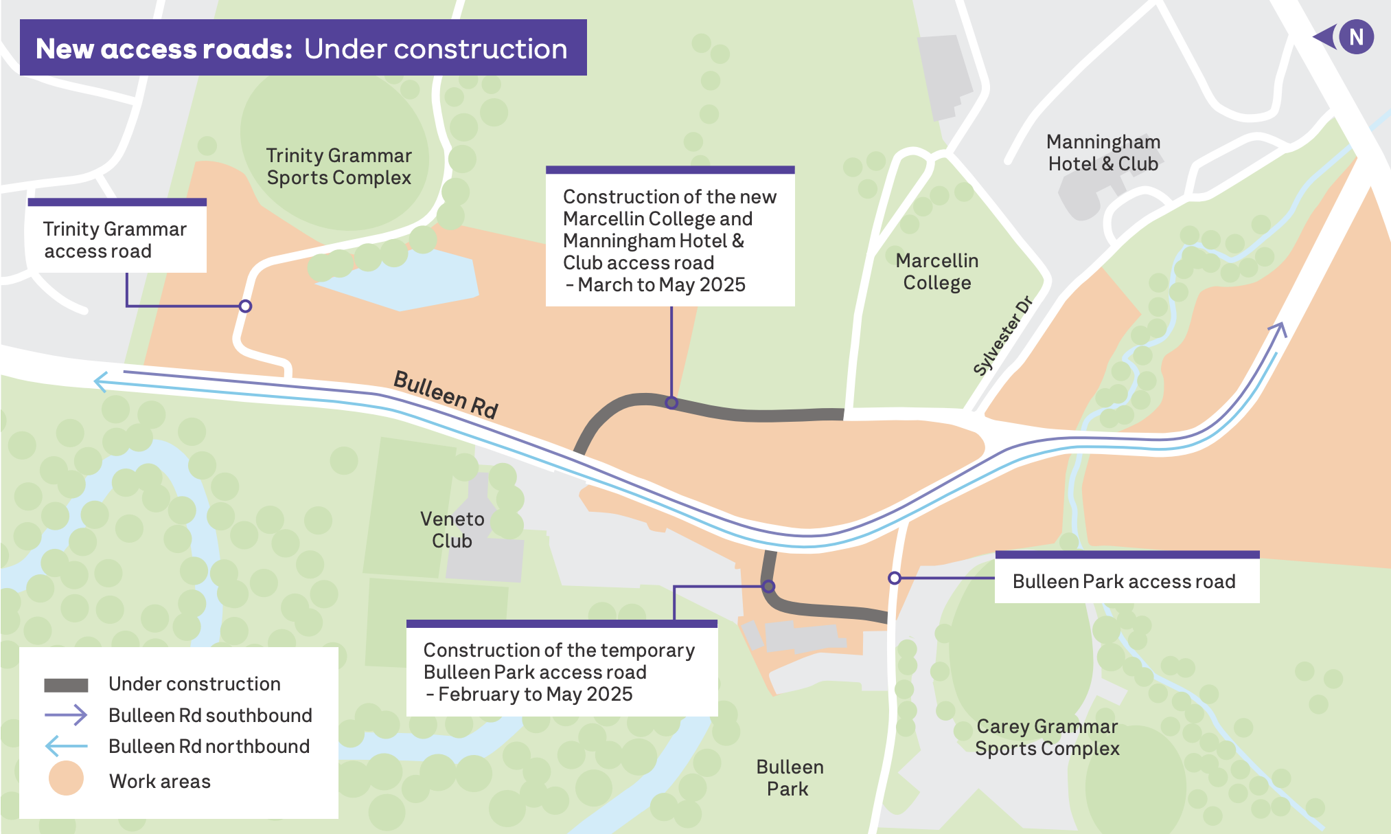 New access roads map