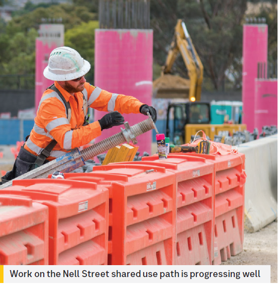 Nell Street shared use path is progressing well