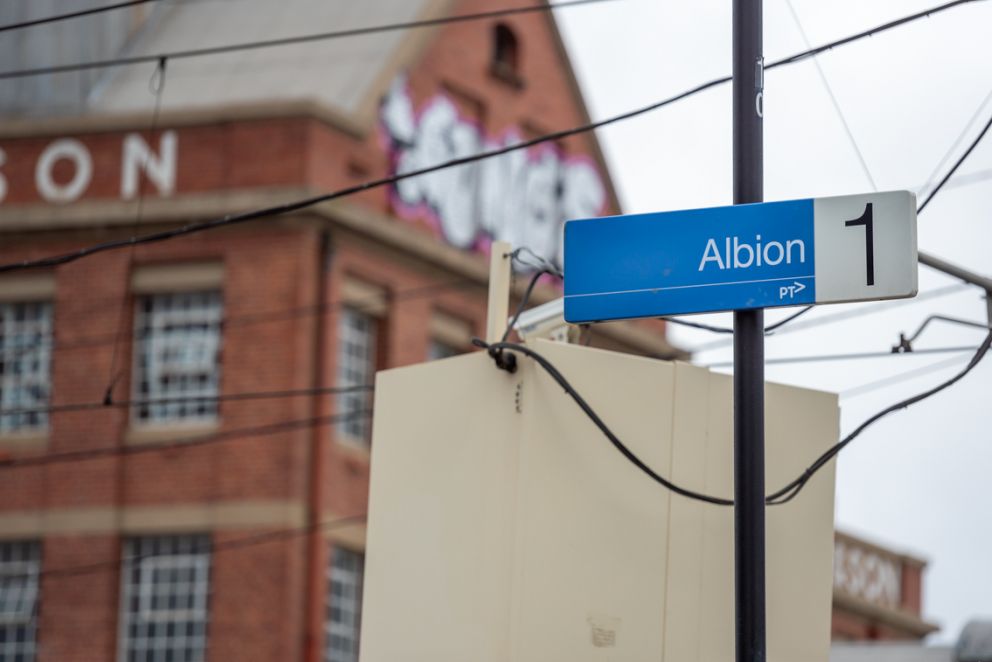Albion Station sign