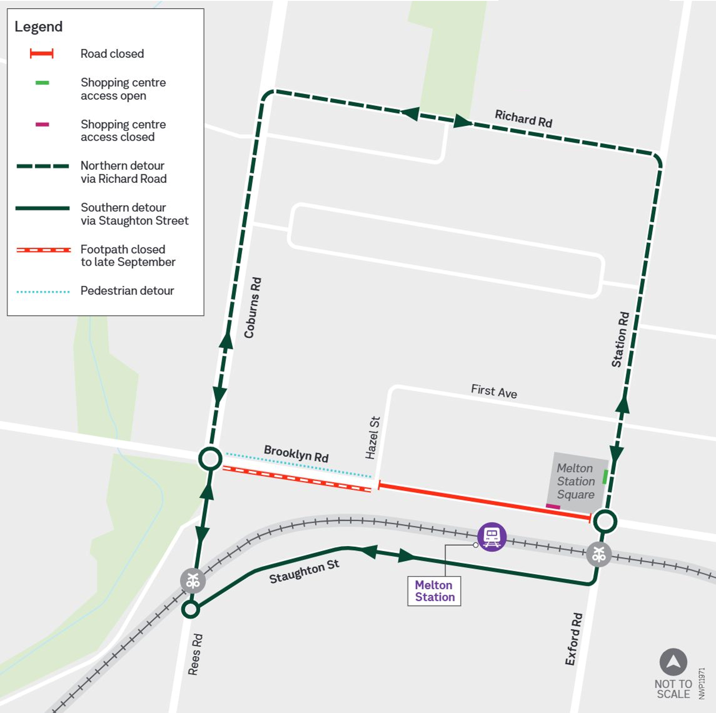 Brooklyn Road detour map