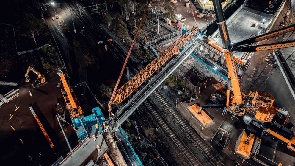 The new road bridge will have 25 beams in total
