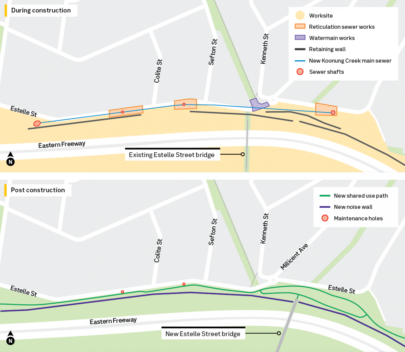 Estelle Street bridge map