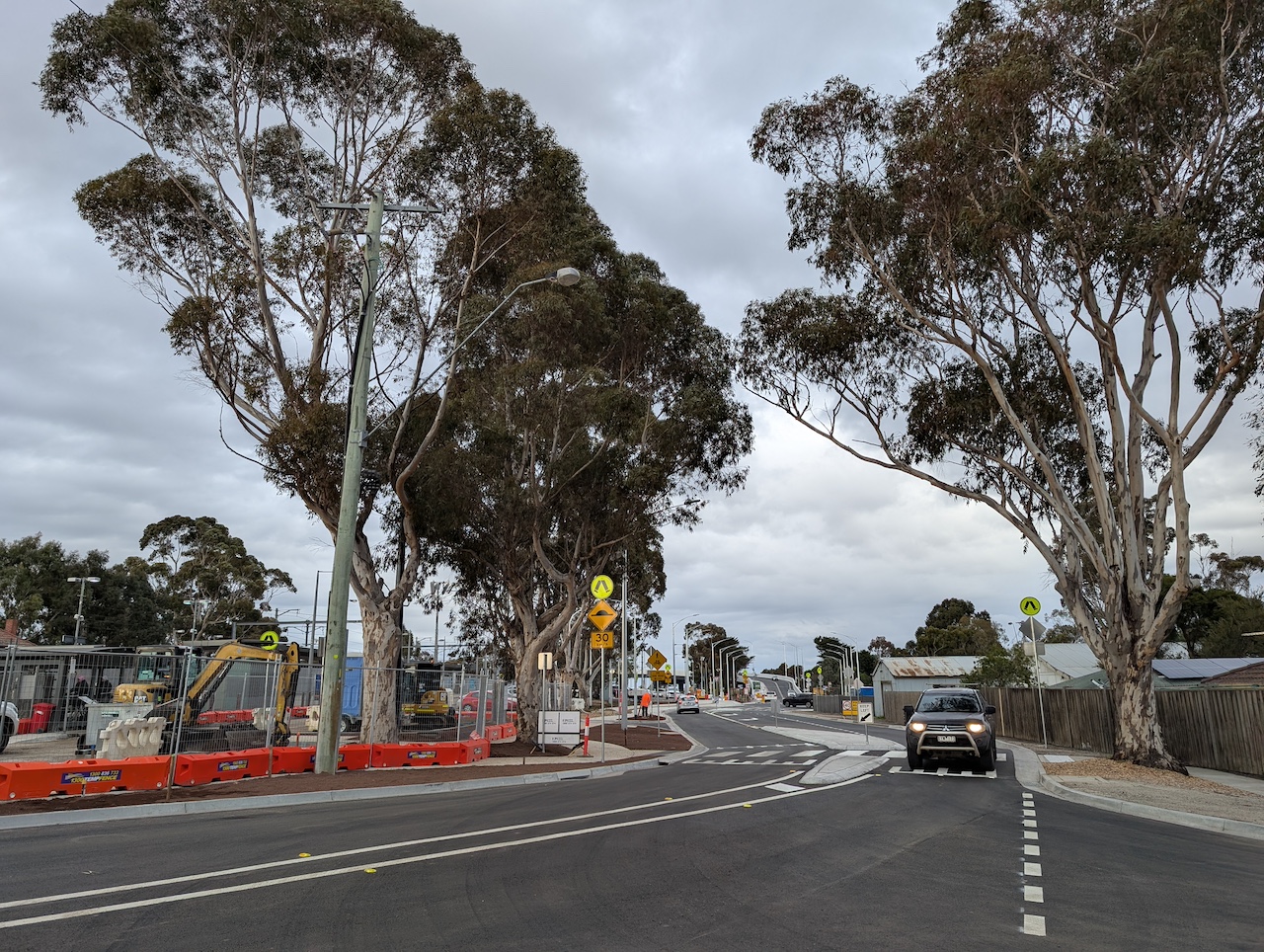 Works have wrapped early to upgrade the road connection west of the rail line in Diggers Rest