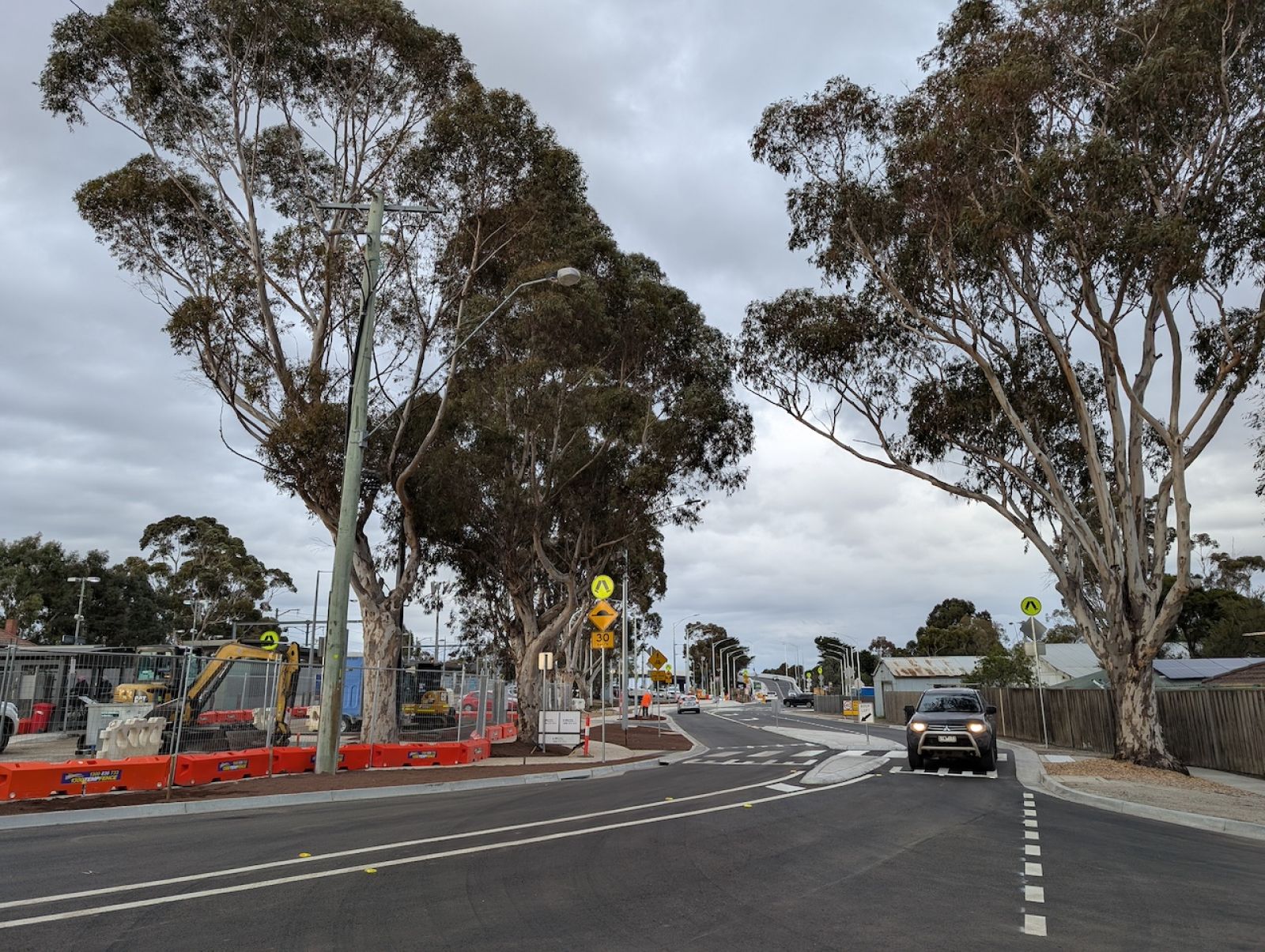 Works have wrapped early to upgrade the road connection west of the rail line in Diggers Rest