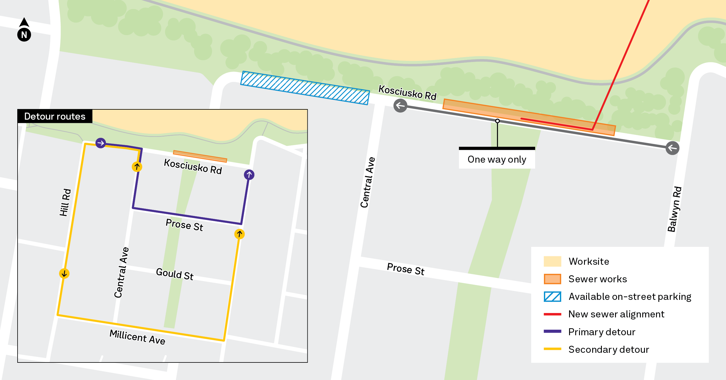 Kosciusko_Road_Sewer_Works map