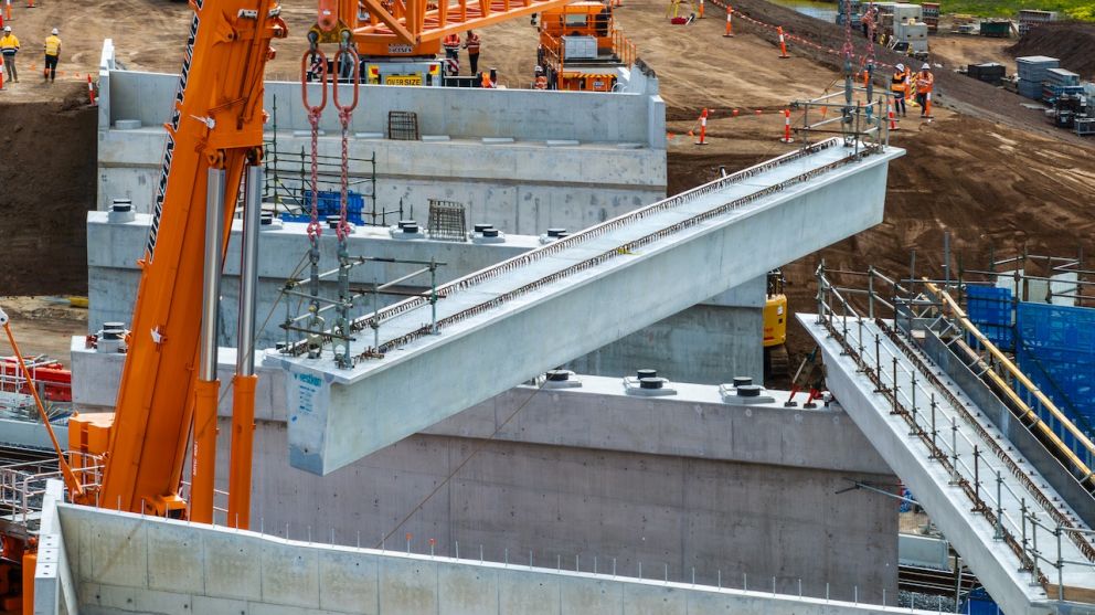 Each beam weighs up to 59 tonnes and they will be carefully lifted into place over three weekends