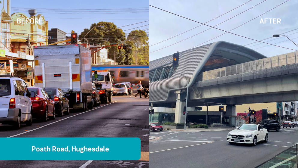 Poath Road, Hughesdale before and after