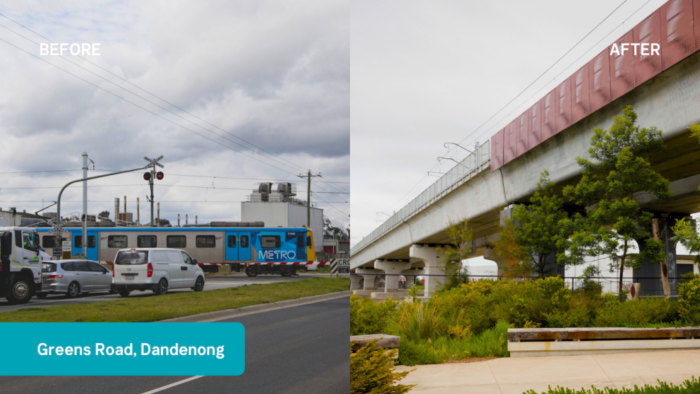 Greens Road, Dandenong before and after