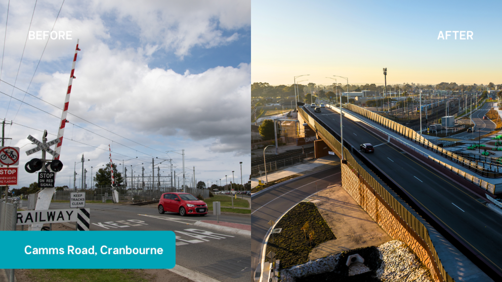 Camms Road, Cranbourne before and after