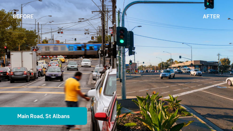 Main Road, St Albans before and after