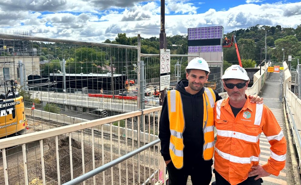 A2B Personnel General Manager Mat Walker (on left), Yorta Yorta Mob