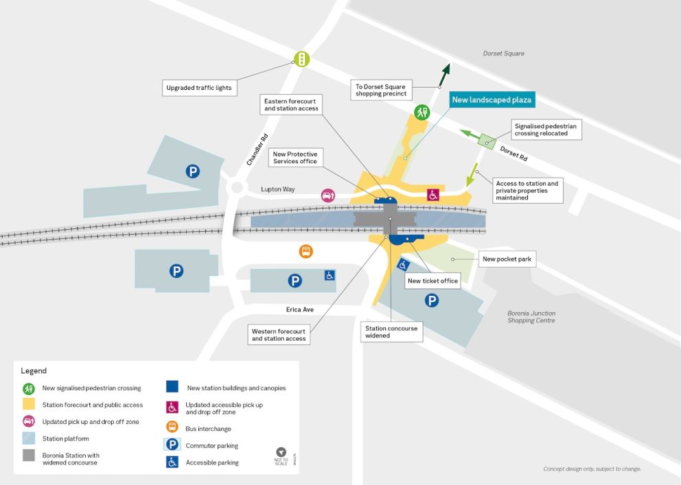New Boronia Station precinct. Concept design, subject to change